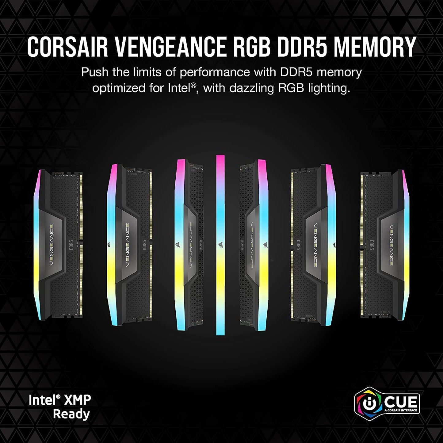 CORSAIR VENGEANCE RGB DDR5 RAM 32GB (2x16GB) 6000MHz CL36-44-44-96 1.35V Intel XMP 3.0 Computer Memory – Black (CMH32GX5M2E6000C36)