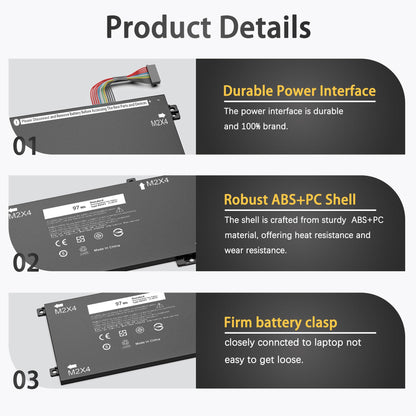 SLE-TECH 97Wh 6GTPY Laptop Battery for Dell XPS 15 9550 9560 9570 7590 Vostro 7500 7590 4GVGH 1P6KD 5XJ28 GPM03 P56F Inspiron 15 7500 7501 7590 7591 Precision 5520 5530 5540 5510 6-cell Laptop Battery