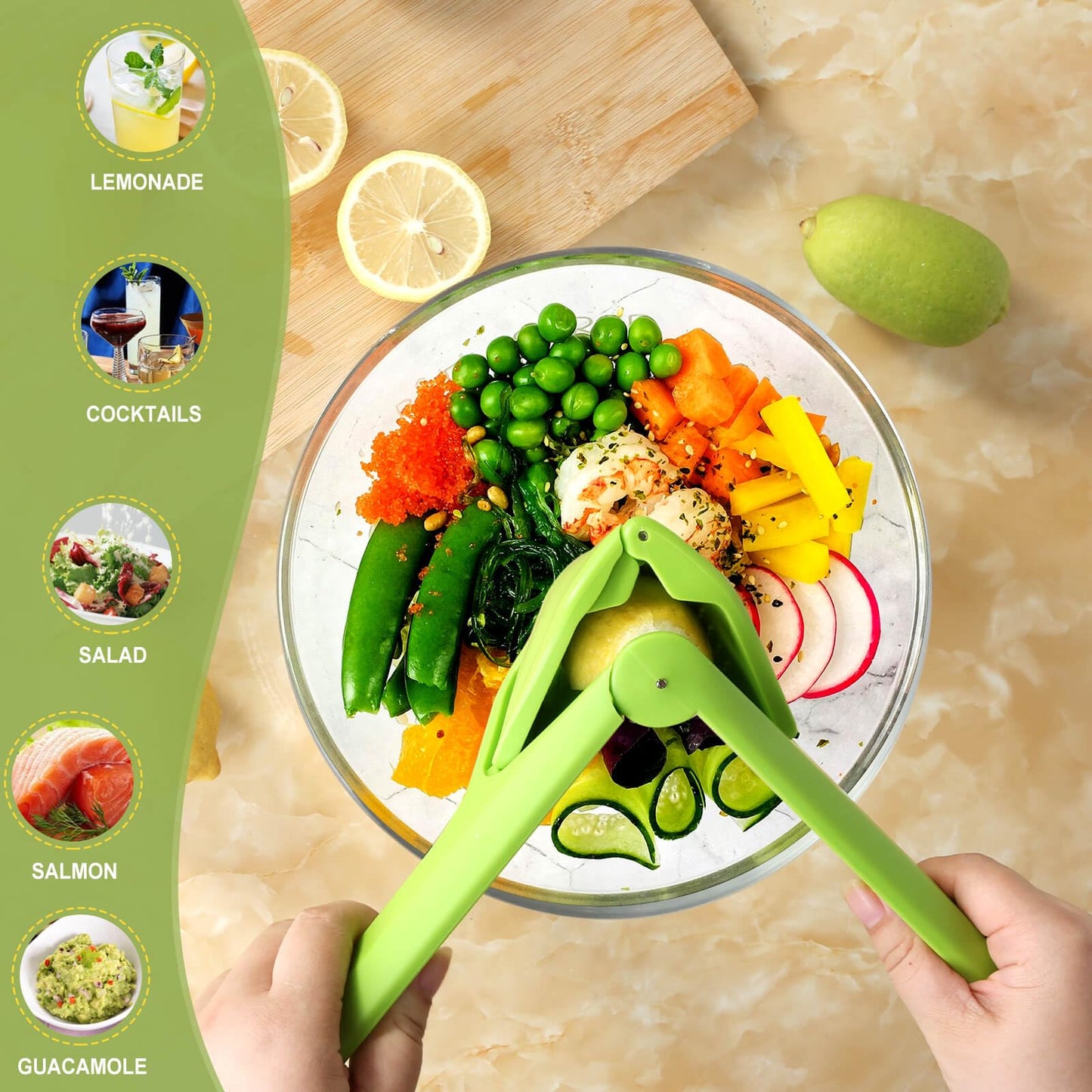 ToGeeKa Lemon Squeezer, Effortless Manual Flat Lime Juicer Squeezer, Hand Citrus Press, Folds Design For Saving Space Storage, Easy to Make Juice From Lemon, Lime, Cirtus, Orange, Fruits