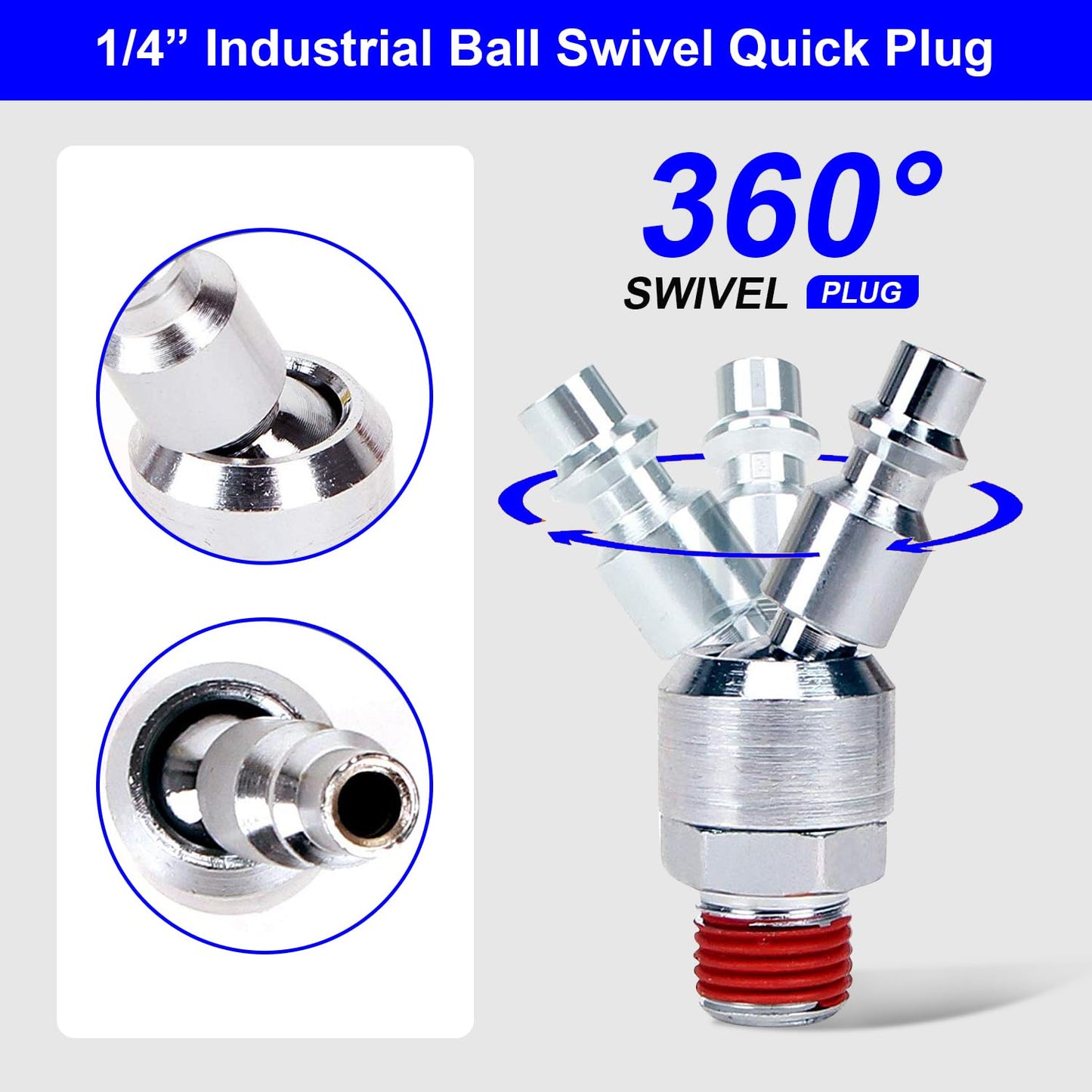 YOTOO Air Compressor Accessor Kit, Heavy Duty 20-Piece 1/4" NPT Air Tool Kit with 100 PSI Tire Inflator Gauge, Air Blow Gun and Air Hose Fittings