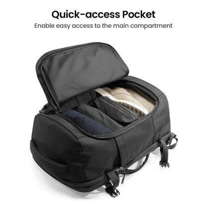 tomtoc Travel Backpack 40L, TSA Friendly Flight Approved Carry-on Luggage Hand Water-resistant Lightweight Business Rucksack, Durable Large Weekender Bag Daypack Fits 17.3 Inch Laptop, PFAS Free