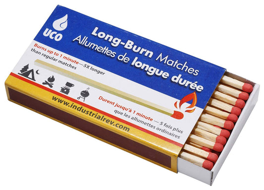 UCO Long Burn 3.75 Inch Safety Matches for Fireplaces, BBQ and Lanterns - Box of 50