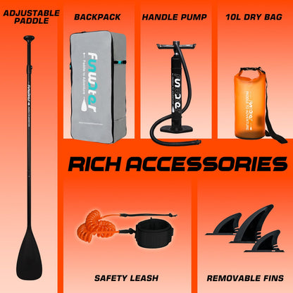 FunWater Stand Up Paddle Board Ultra-Light Inflatable Paddleboard with SUP Accessories for Adults & Youth of All Skill Levels (Classic Cruise)