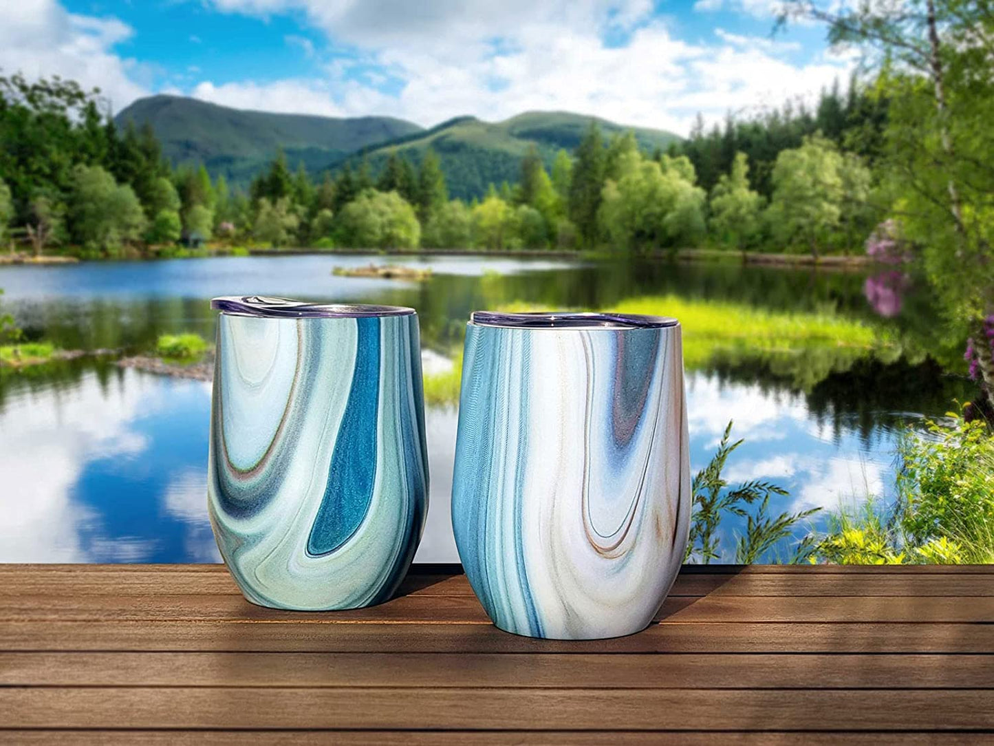 CHILLOUT LIFE 12 oz Stainless Steel Tumbler with Lid - Wine Tumbler Double Wall Vacuum Insulated Travel Tumbler Cup for Coffee, Wine, Cocktails, Ice Cream