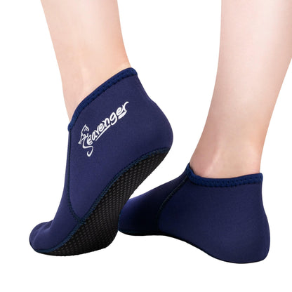 Seavenger Zephyr 3mm Neoprene Socks | Wetsuit Booties for Scuba Diving, Snorkeling, Swimming (Navy, Medium)