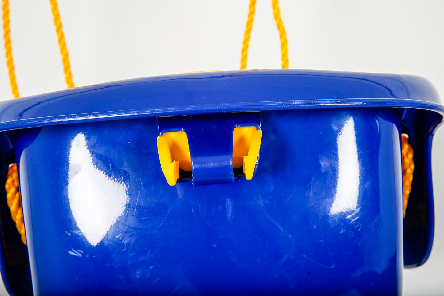 Gorilla Playsets 04-0032-B High Back Plastic Infant Swing with Yellow T bar & Rope, Blue with Yellow