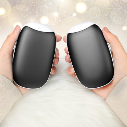 2 Pack Hand Warmers Rechargeable, 8000mAh Electric Portable Pocket Hand Warmer/Power Bank, Great for Outdoor Sports, Hunting, Golf, Camping, Warm Gifts for Women, Men (Dark Black)