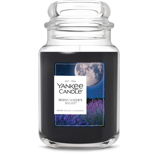 Yankee Candle Large Jar Scented Candle with up to 150 Hour Burn Time, Premium Plant Wax Blend for Consistent Burn, 22 oz Jar Candle with Room Filling Fragrance, Midsummer's Night