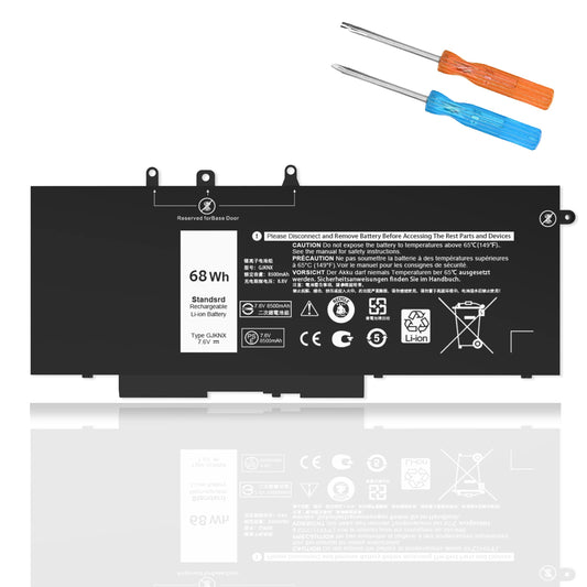 VNYUNQWE 68WH GJKNX Battery Replacement for Dell Latitude 5480 5580 5280 5288 5488 5590 5591 5490 5491 5495 E5480 E5580 E5490 E5590 Precision 15 3520 3530 Series GD1JP DY9NT 5YHR4 451-BBZG 7.6V 4-Cell