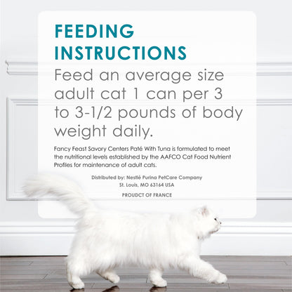 Purina Fancy Feast Savory Centers With Tuna Wet Cat Food Pate with Gourmet Gravy Center - (Pack of 24) 3 oz. Cans