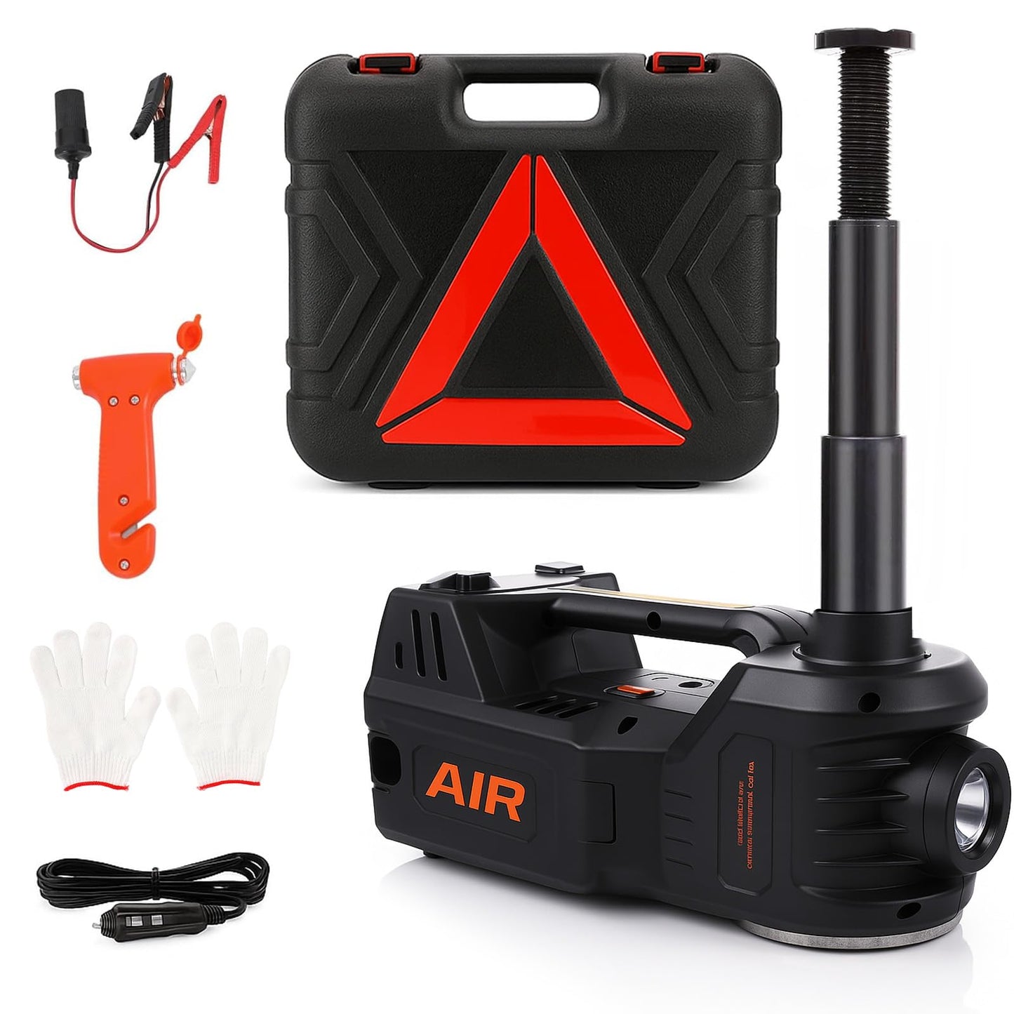 FEANISIFEI Electric Car Jack 5 Ton 12V Floor Jack with Inflator Pump Portable Hydraulic Jack Vehicle Lift for Car SUV Sedan MPV Tire Change with Led Light