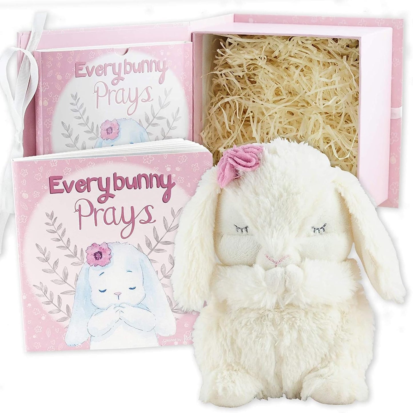 Tickle & Main Bunny Stuffed Animal & Musical Toy - Christening Gifts & Baby Dedication Gift for Girls - Gifts for Baptism - Goddaughter Gift (Pink, 7 in)