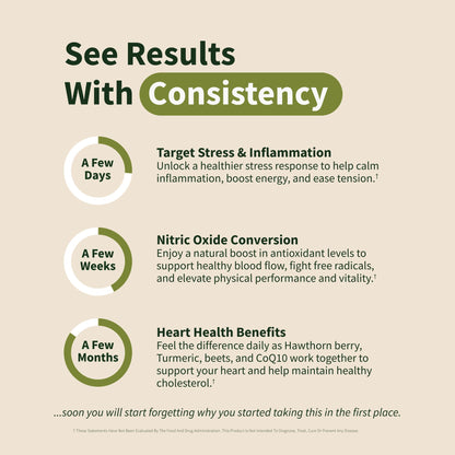 Snap Supplements Heart Health Support Supplement with Coq10, Organic Beet Root Powder, Hawthorn Berry, Turmeric and Odorless Garlic, Supports Nitric Oxide Level, Circulation and Flow, 90 Capsules