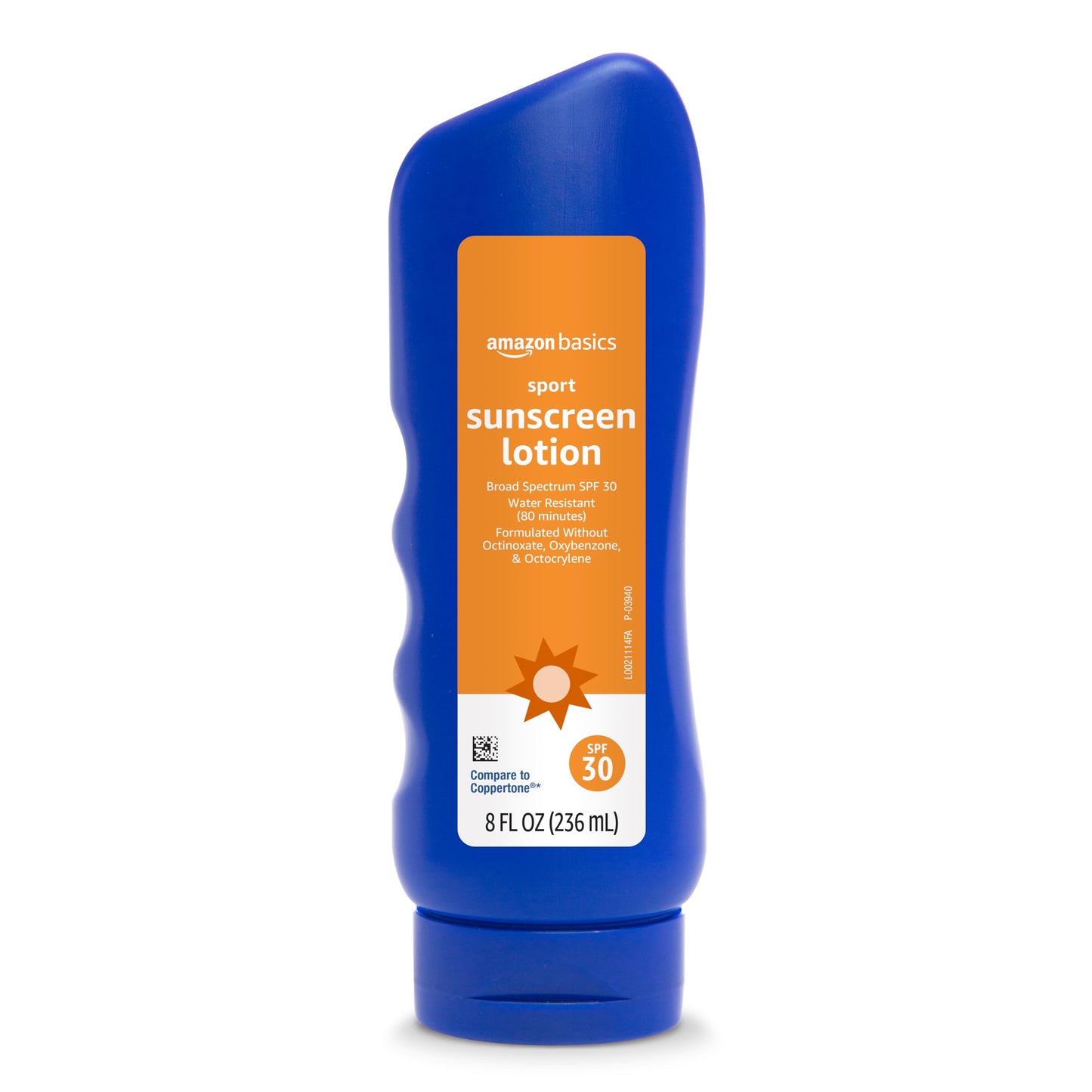 Amazon Brand - Solimo Sport Sunscreen Lotion, Formulated without Octinoxate & Oxybenzone, 8 Fluid Ounce