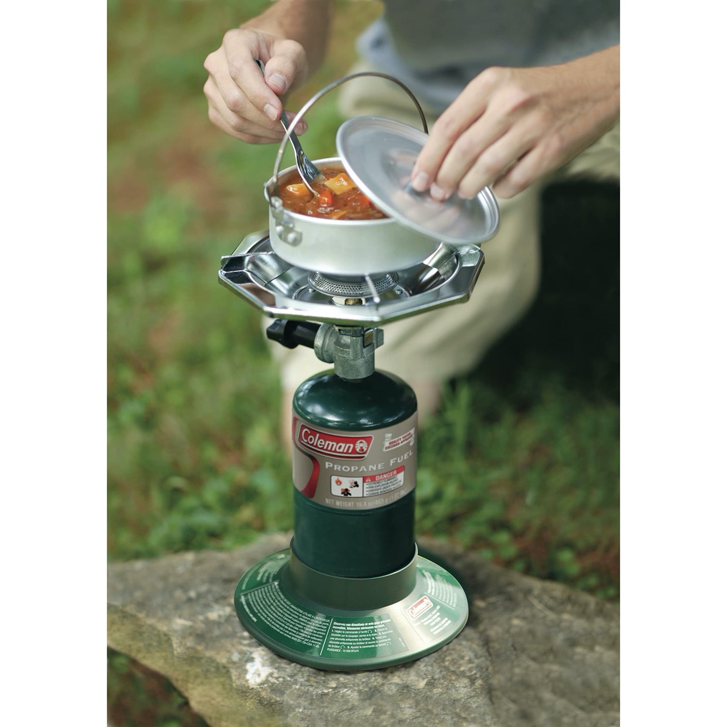 Coleman BottleTop Propane Stove with Adjustable Burner, Portable Camping/Backpacking Cooker with 7650 BTUs of Power for Camping, Tailgating, Grilling, & More