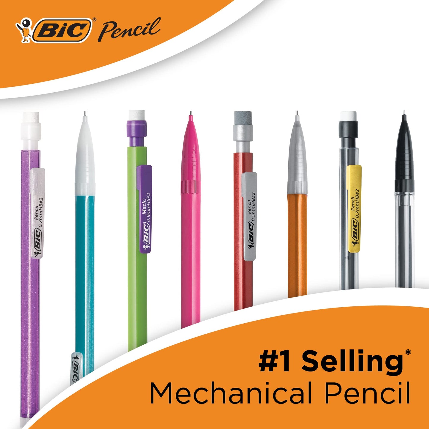 BIC Xtra-Strong Mechanical Pencil, Colorful Barrel, Thick Point (0.9mm), 48-Count