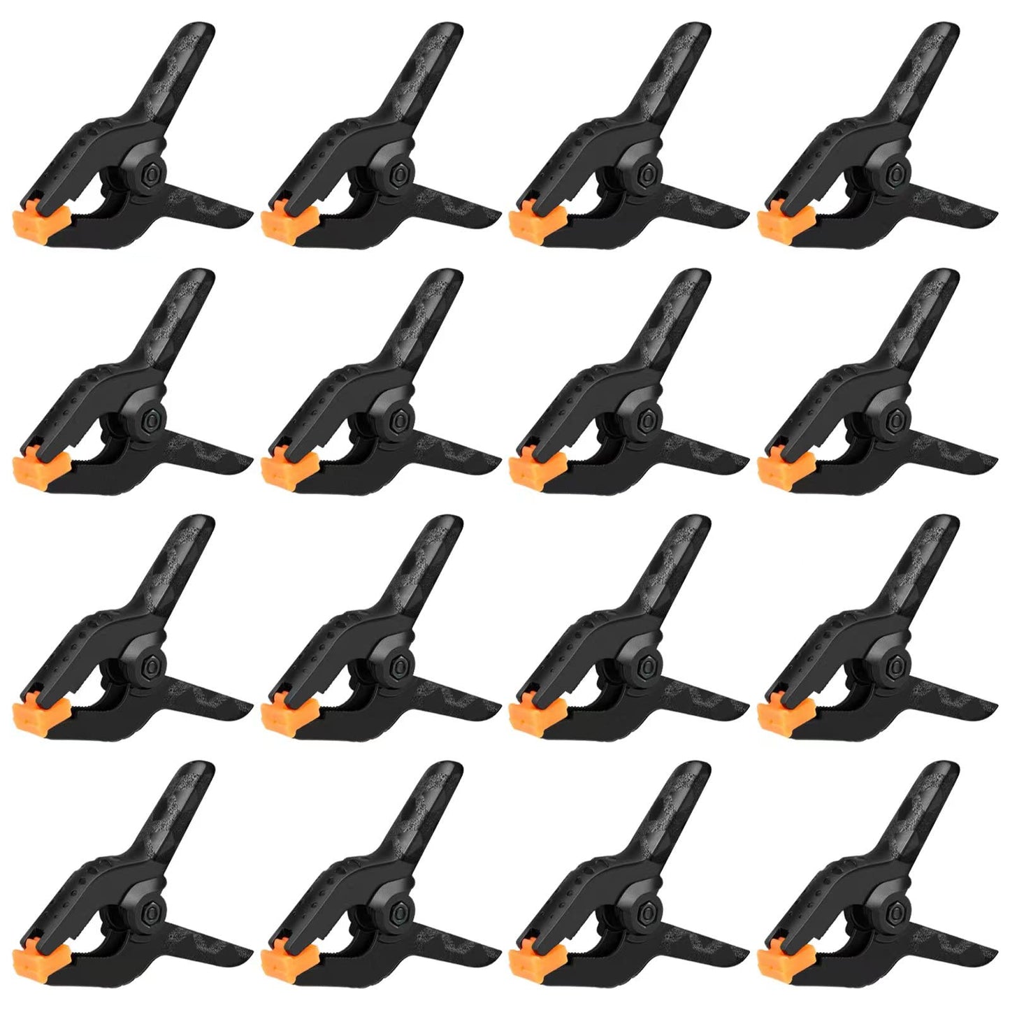 16 Pack Small Spring Clamps, 3.5 Inch Heavy Duty Clamps for Backdrop Stand, Plastic Clips for Crafts and Backdrop Clips for Crafts, Woodworking, Photography, Outdoor