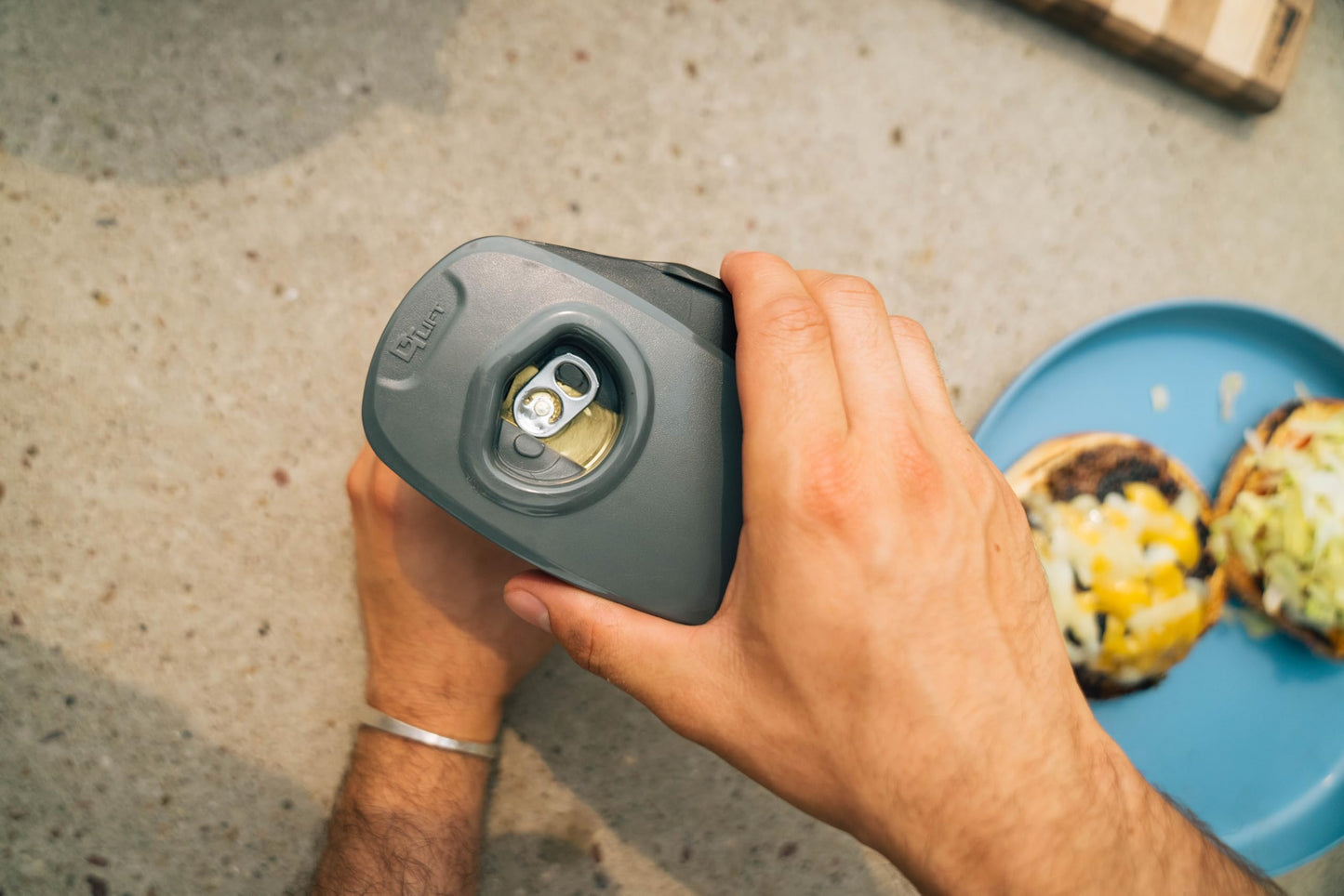 Draft Top Lift Universal Topless Can Opener - Smooth Edge Aluminum Can Lid Remover For Beer, Cocktails, & Soda - Ideal For Tailgating & Garnishes, As Seen On Shark Tank, Made In The USA, Black & Grey