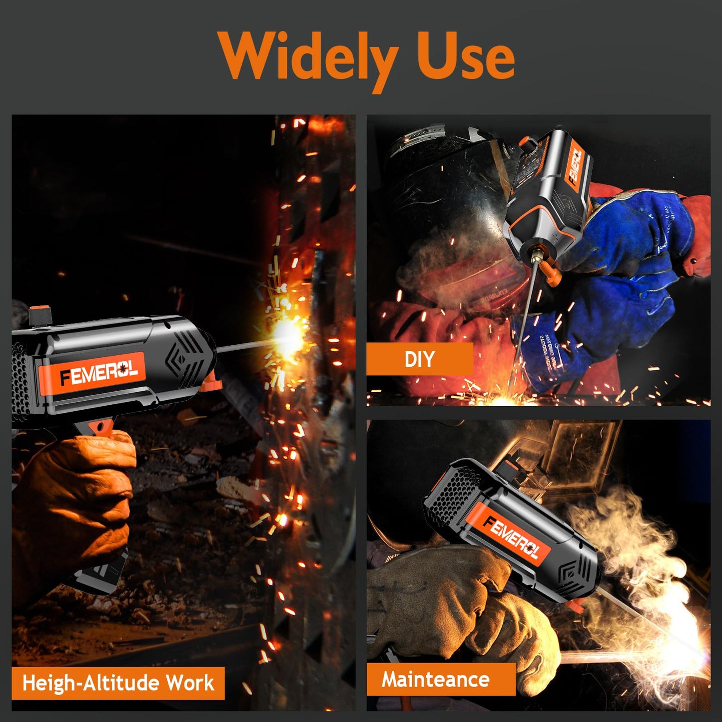 FEMEROL Welding Machine 110V,Handheld Welder, 120A Portable Stick Welder, Hand Held Welder Machine IGBT Inverter Digital Display with Welding Tool Set and Toolbox