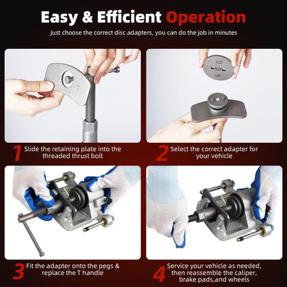 8MILELAKE Disc Brake Caliper Compressor Wind Back Tool 24pc Professional Caliper Tool Set