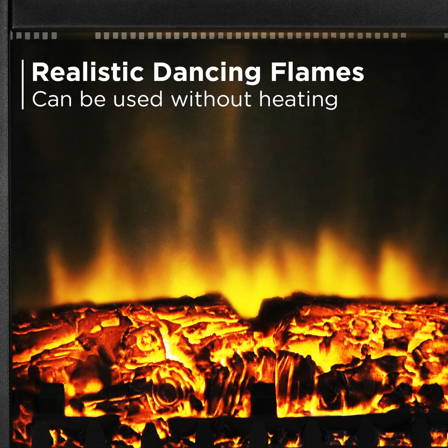 TURBRO Suburbs TS17 Compact Electric Fireplace Stove, 18” Freestanding Stove Heater with Realistic Flame - CSA Certified - Overheating Safety Protection - for Small Spaces - 1400W