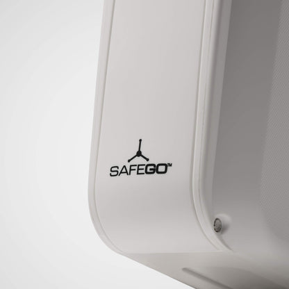 SAFEGO Portable Indoor/Outdoor Lock Box Safe with Key and Combination Access (Compact, White)