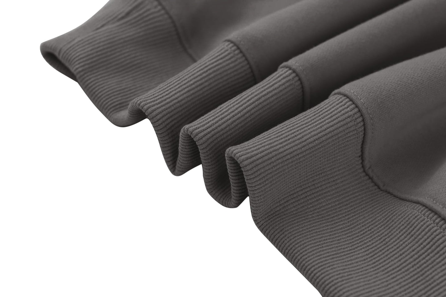 Lauweion Women Solid Basic Fleece Letter Loose Hoodie Sweatshirt Long Sleeve Kangaroo Pocket Drop Shoulder Pullovers Top Dark Grey