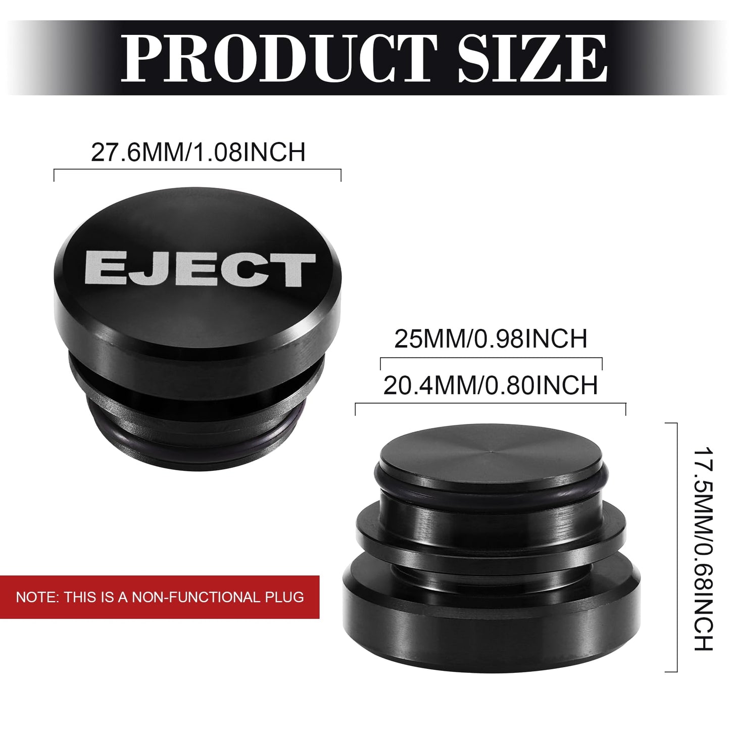 UYYE Cigarette Lighter Plug Billet Aluminum Dustproof Plug, American Flag Button, Car Interior Accessories Fits Most Vehicles and Boats with Standard 12 Volt Power Source, (E+F)-Black