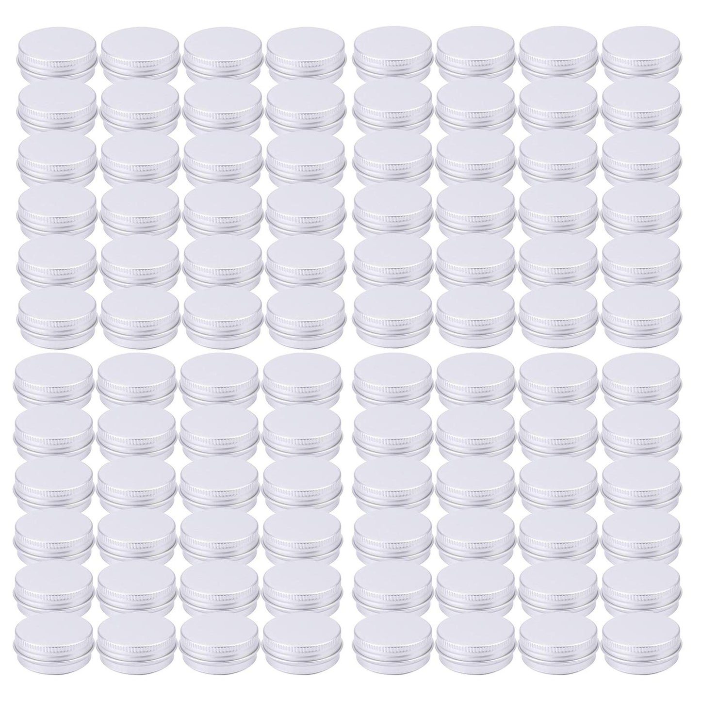 Tosnail 96 Pack of 0.5 OZ/15ML Mini Round Tins with Screw Lids Aluminum Empty Tins Metal Storage Tin Jars Spice Containers Travel Tin Cans