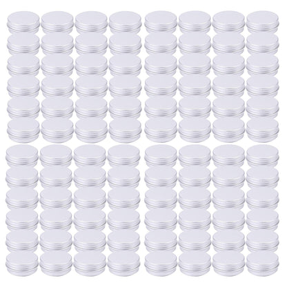 Tosnail 96 Pack of 0.5 OZ/15ML Mini Round Tins with Screw Lids Aluminum Empty Tins Metal Storage Tin Jars Spice Containers Travel Tin Cans