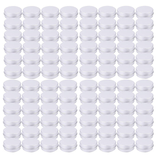 Tosnail 96 Pack of 0.5 OZ/15ML Mini Round Tins with Screw Lids Aluminum Empty Tins Metal Storage Tin Jars Spice Containers Travel Tin Cans