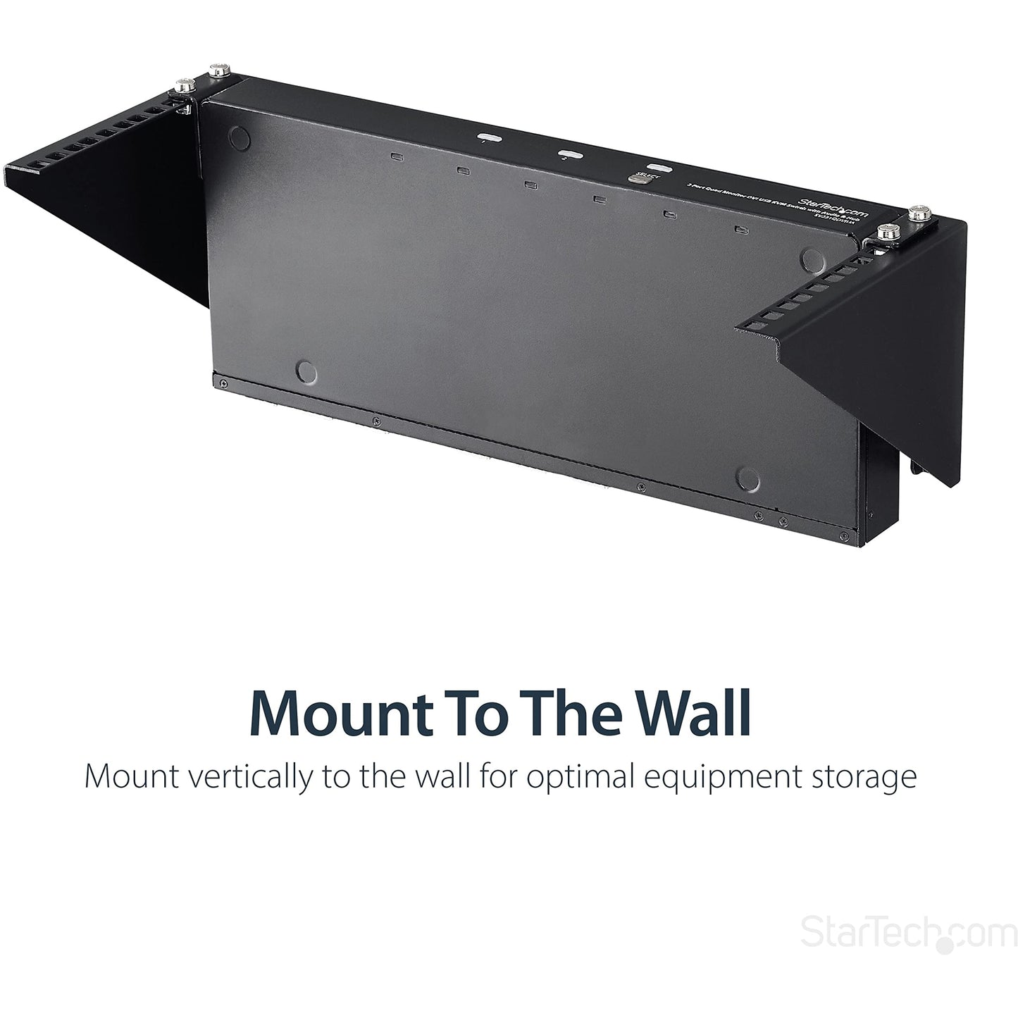StarTech.com 4U Wall Mount Patch Panel Bracket - 19 inch Steel Vertical Mounting Rack for Network and Data Equipment, TAA (RK419WALLV)