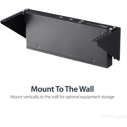 StarTech.com 4U Wall Mount Patch Panel Bracket - 19 inch Steel Vertical Mounting Rack for Network and Data Equipment, TAA (RK419WALLV)