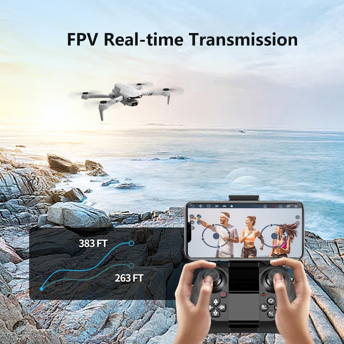 DRONEEYE F10 Foldable Drone with Camera for Adults, Brushless Motor, 1080P HD FPV Live Video, Altitude Hold，Headless Mode,3D Flips, Trajectory Flight, App Control,One Key Start, RC Quadcopter for kids with 2 Batteries