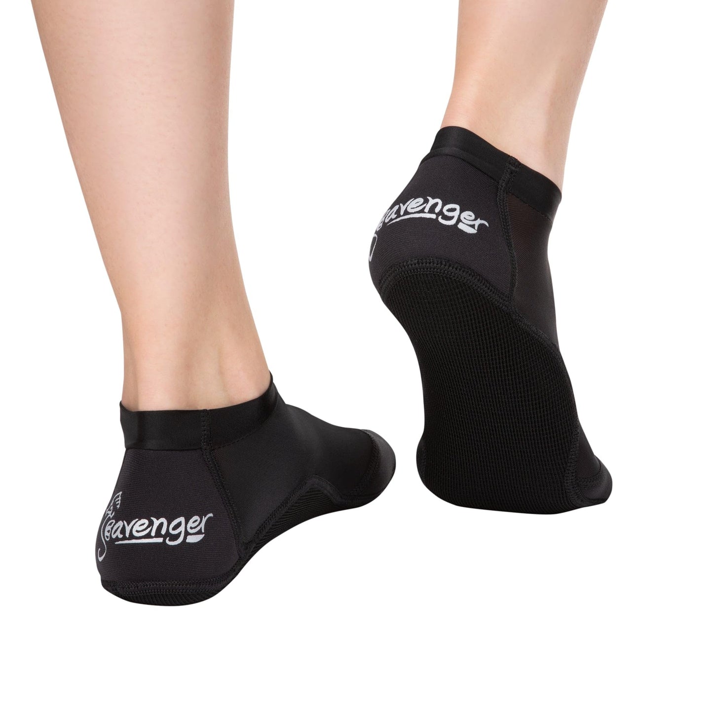 Seavenger SeaSnugs | Low Beach Socks for Sand Volleyball, Soccer, Snorkeling & Watersports (Black, X-Large)