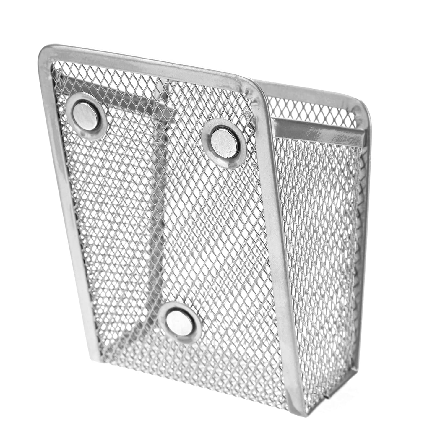 Sanpaint Magnetic Pencil Holder,Mesh Stainless Steel Pen Basket, Metal Writing Utensil Storage Organizer for Whiteboard,Blackboard,Kitchen, Locker, Home, or Office