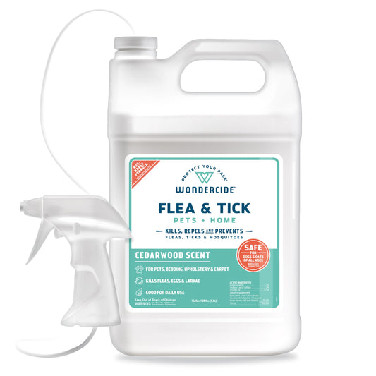 Wondercide - Flea, Tick & Mosquito Spray for Dogs, Cats, and Home - Flea and Tick Killer, Control, Prevention, Treatment - with Natural Essential Oils - Pet and Family Safe - Cedarwood 128 oz