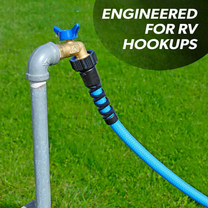 Valterra AquaFresh High Pressure Drinking Water Hose, Water Hose Hookup for RV - 1/2" x 25', Blue