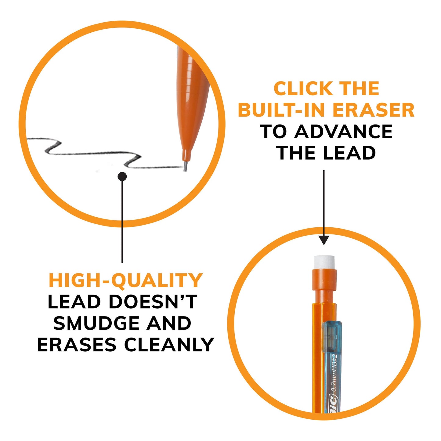 BIC Xtra-Smooth Mechanical Pencil, Color Edition, Medium Point (0.7mm), Perfect For The Classroom & Test Time, 24-Count