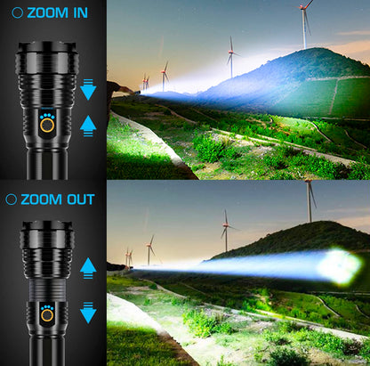 Sinvimes Rechargeable Flashlights High Lumens, 4000LM LED Powerful Super Bright Flash Light, 5 Mode Zoomable Tactical Flashlights High Powered, Waterproof Linternas Emergencies Lights for Home