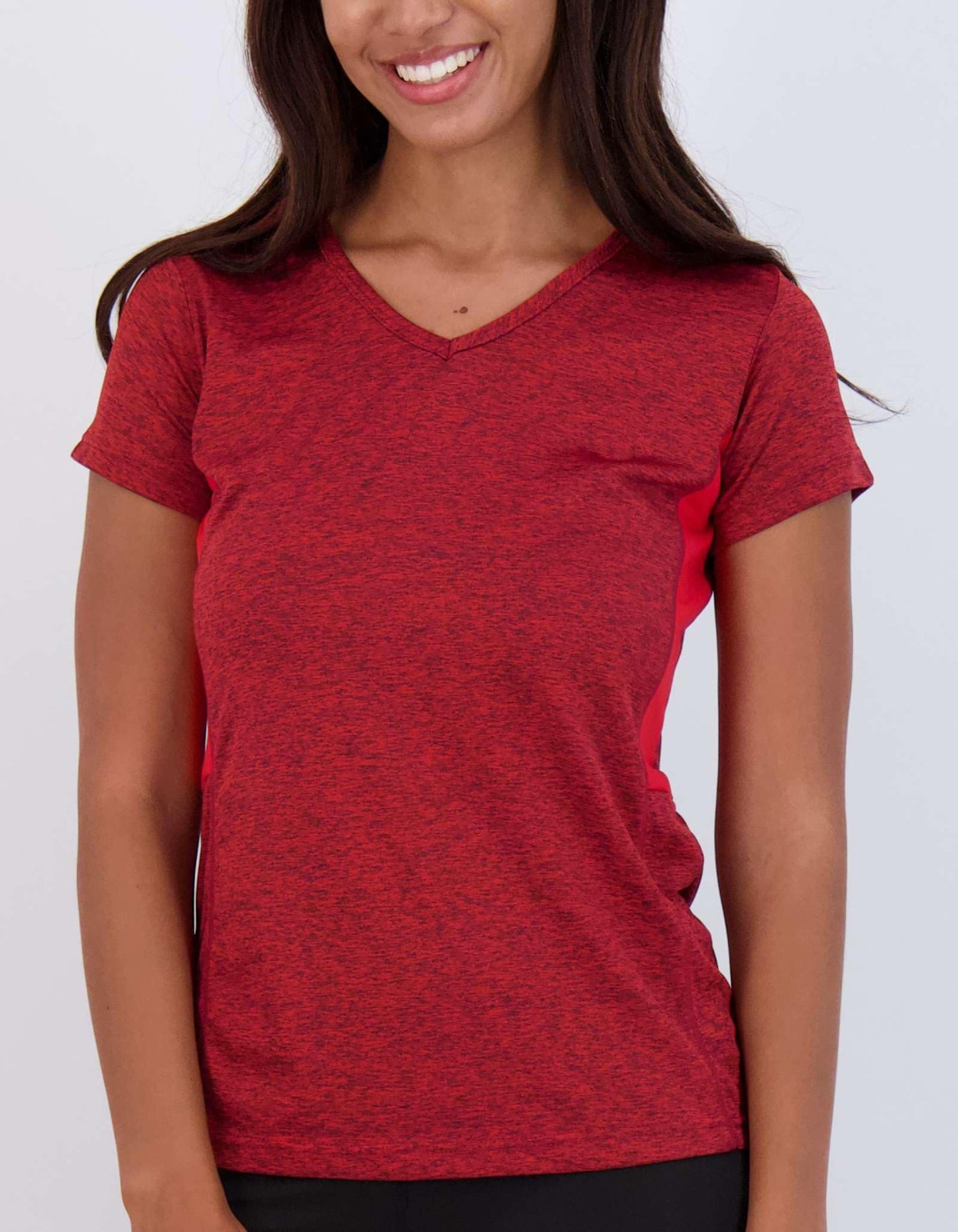 Real Essentials 5 Pack: Women's Dry Fit Short Sleeve V Neck Workout Top - Fitness Pilates Gym Athletic Yoga T-Shirt (Plus Available), Set 3, XL