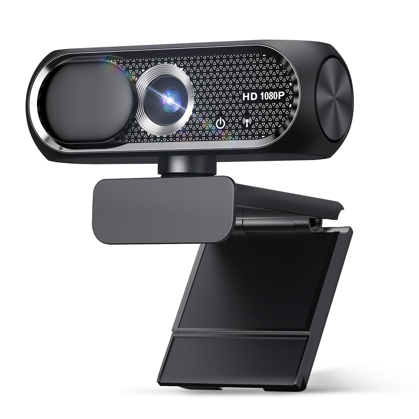 Shcngqio 1080P HD Webcam with Microphone, Noise Cancellation, Privacy Cover, Wide-Angle Lens, Auto Light Correction, Plug & Play USB Webcam for Laptop, Desktop, PC, Mac, Zoom, Skype, Streaming (Black)
