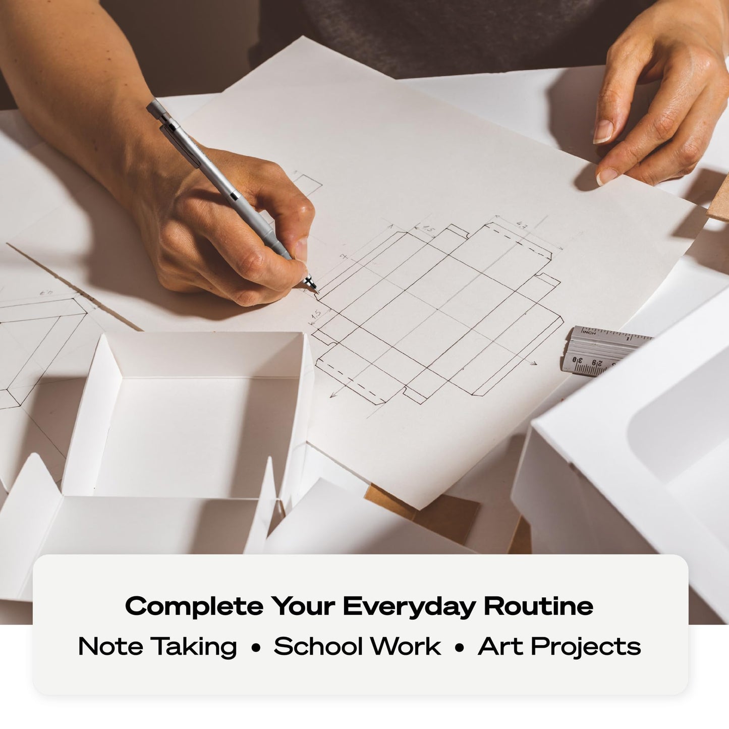 Uniball Kuru Toga Elite Mechanical Pencil Starter Kit with Silver Barrel and 0.5mm Tip; 60 Lead Refills; and 5 Pencil Eraser Refills; HB #2; Office Supplies; School Supplies; Drafting