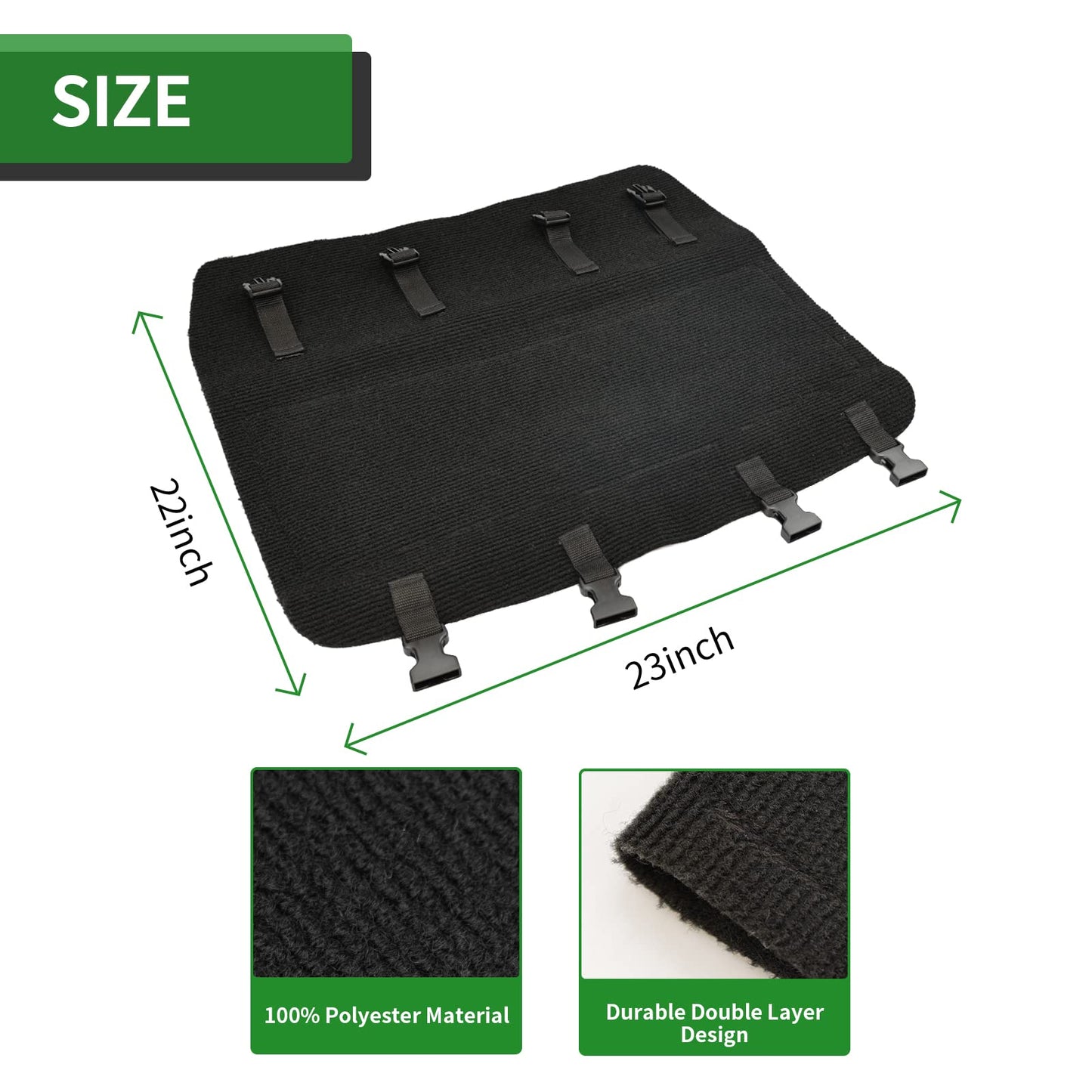 RVGUARD 3 Pack RV Step Rugs 23 Inch RV Step Covers Camper Stair Rugs for Radius Steps (Black)