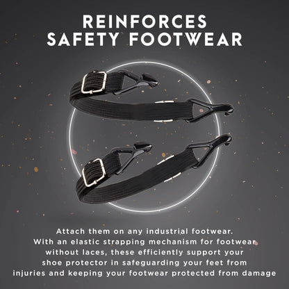 STLFLX - MetGUARDZ Replacement Straps, Replacement Straps for Pull-On Safety Boots and Shoes, Metatarsal Guard Straps, 4 Adjustable Straps per Set