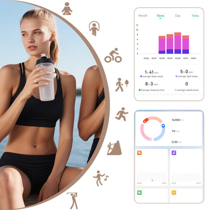 Smart Ring for Men Women with Black Charging Box, Bluetooth, Health Ring , IP68 Waterproof, Fitness Ring Tracks Heart Rate/Sleep/Steps/Sports Activities/Blood Oxygen,non-subscription app (Gold, 10)