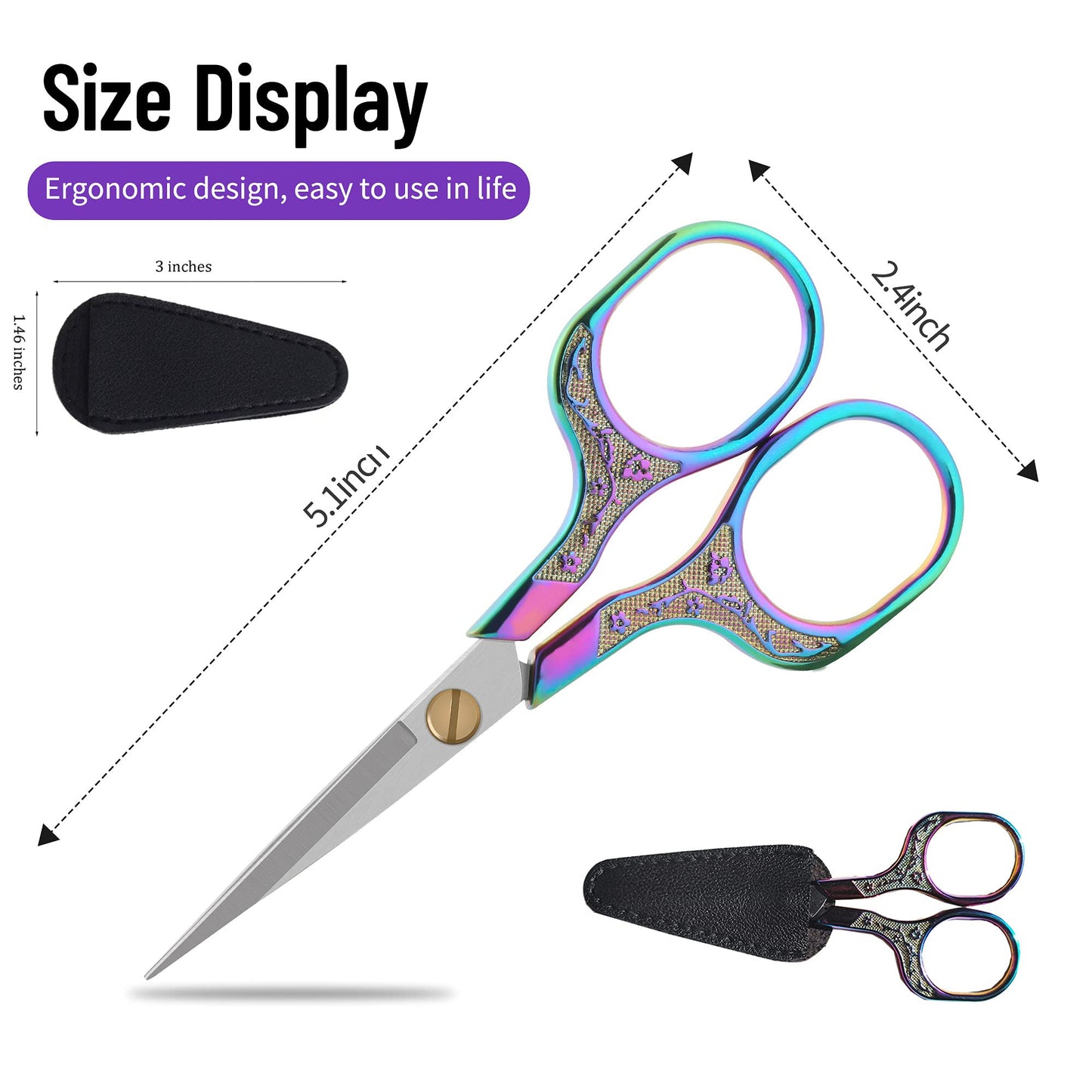 Small sharp scissors-Glexal 5 Inch Precision Scissors-2 pack,razor Sharp Blade Shears for craft embroidery sewing school office cutting…