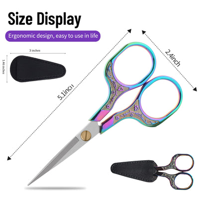 Small sharp scissors-Glexal 5 Inch Precision Scissors-2 pack,razor Sharp Blade Shears for craft embroidery sewing school office cutting…