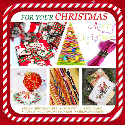 Embroidery Floss 54 skeins Crossstitch Thread - Bracelets String - 50Pcs Embroidery Thread and Free Set of 4pcs Metallic Thread