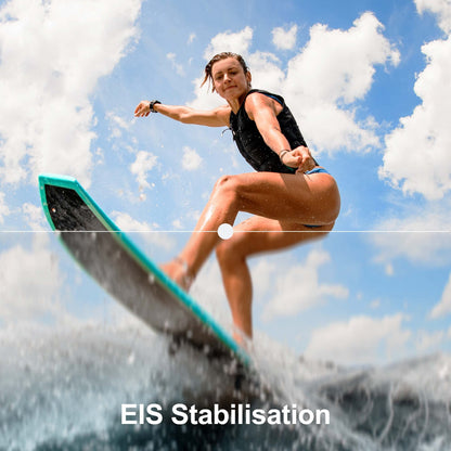 Waterproof Action Camera 4K-Ultra HD 60FPS 24MP 40M Underwater Helmet Vlog WiFi Camera，8X Zoom Touch Dual Screen EIS Stabilization Cam/Wireless Mic/Remote Control/Battery*2/Charger/Accessories Kit